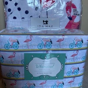 Ida Mae flower flamingo king comforter and sheets